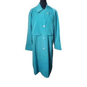 NuAge Women's 6, Green Rain/Trench Coat, Vintage